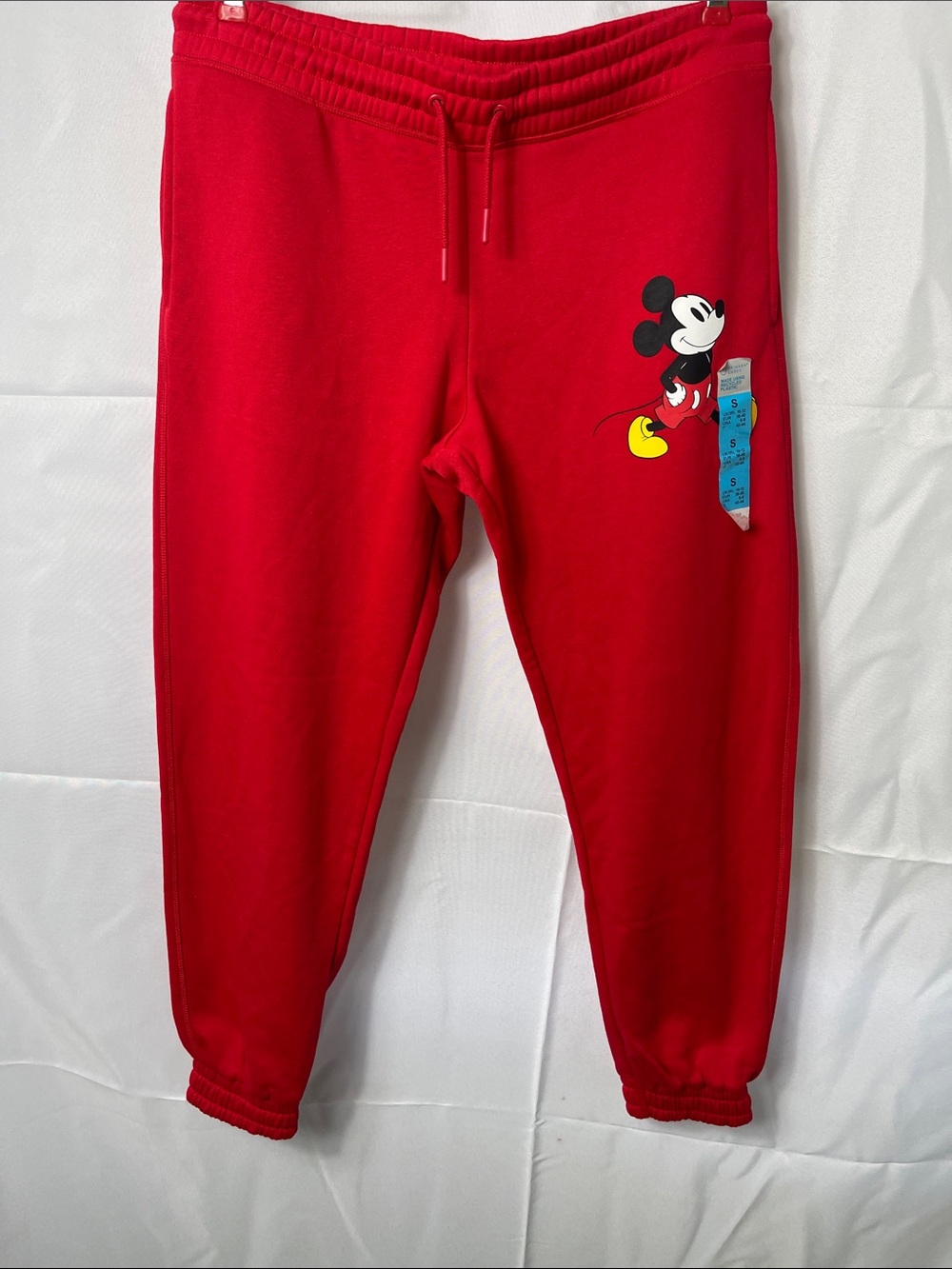 Disney Red Mickey Mouse Joggers w Pockets Size S NWT
